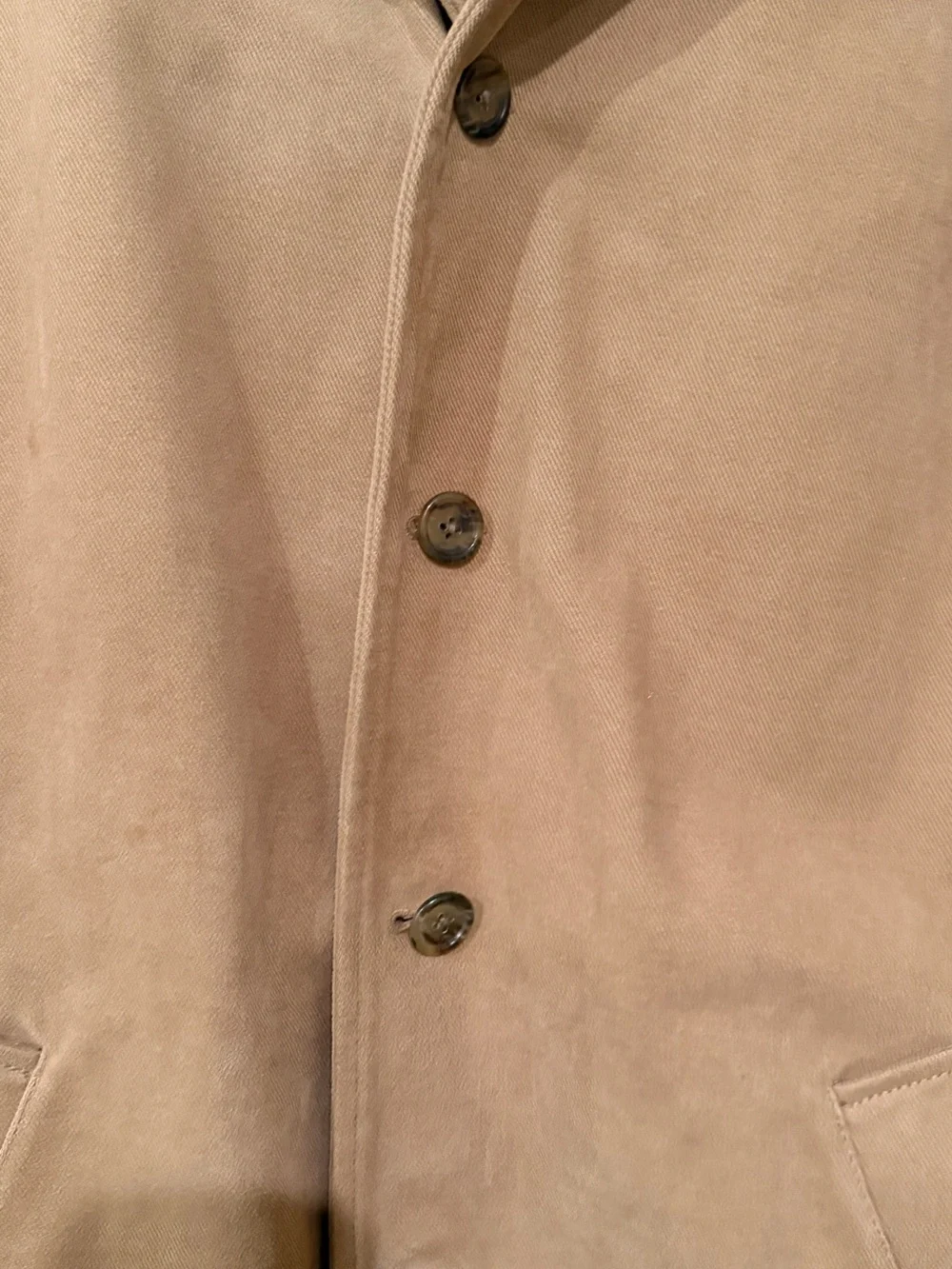 J Crew Men's Classic Tan Coat - Lightweight Single-Breasted Jacket 100% cotton